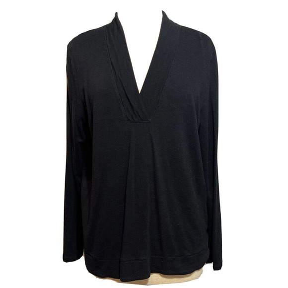 J JILL Misses L Black Sweater Rayon Cotton Spandex - Picture 1 of 6